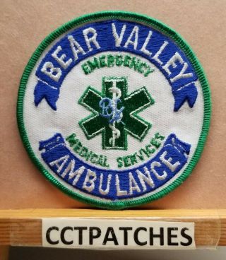 Bear Valley,  California Ambulance Ems Emt Patch Mi