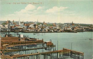C987.  City And Harbor View,  Newport,  Ri Divided Back Postcard