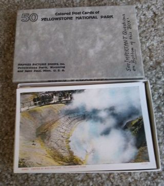 Vintage Yellowstone National Park 50 Colored Post Cards By Haynes 1881 To 1931