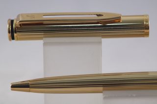 Vintage Waterman Maestro Gold Plated Ballpoint Pen With Gold Trim
