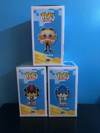 Funko Pop Sonic The Hedgehog Set Of 3 SONIC WITH RING DR.  EGGMAN AND SHADOW 2
