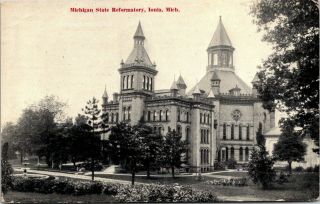 Ionia Mi Michigan State Reformatory Gothic Prison Penitentiary 1908 B&w Postcard