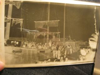 1914 Old 3.  5 X 5.  75 " Negative Gasparilla Parade Tampa Pirate Ship Close Up View