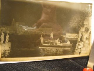 1914 Old 3.  5 X 5.  75 " Negative Gasparilla Parade Tampa Pirate Ship In Background
