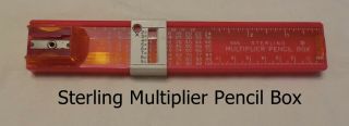 Vintage Red Sterling Multiplier Pencil Box,  555,  Ex Cond,  (s434)