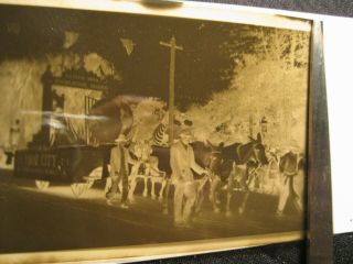 Old 3.  5 X 5.  75 " Photo Negative Gasparilla Parade Tampa Ybor City 1920 Population