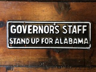 Vintage Alabama Governor’s Staff Stand Up Plate (black/white)