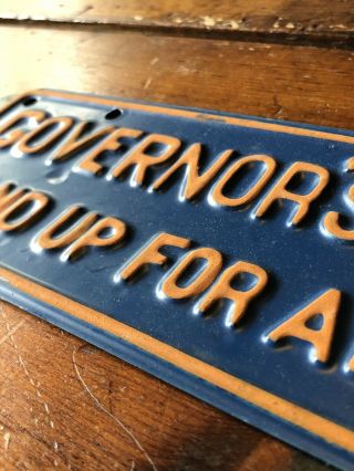 Vintage Alabama Governor’s Staff Stand Up Plate (Blue/Yellow) 2