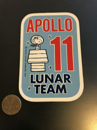 Vintage Snoopy Apollo 11 Lunar Team Sticker Nasa 1969