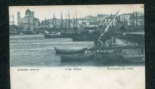 C1910 View: Boats/ Ships In The Port Of Piraeus