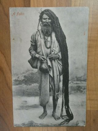 1907 Posted Postcard A Fakir Ceylon With Sea Post Cancellation
