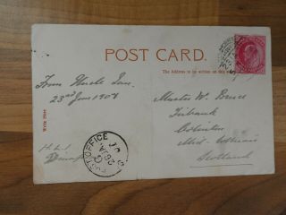 1907 Posted Postcard A FAKIR Ceylon with SEA POST CANCELLATION 2