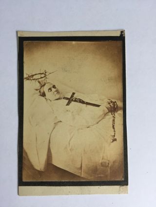 Rare Antique 19th Century Post Mortem Cdv Photograph Mary - Ann De Froelich 1863