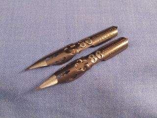 Antique Dip Pen Nib Nibs Plume Pluma X2 Goode Club Russian 86 Calligraphy