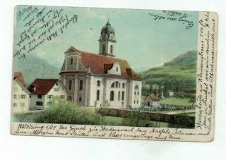 Switzerland Nafels Antique 1907 Post Card View Of Church