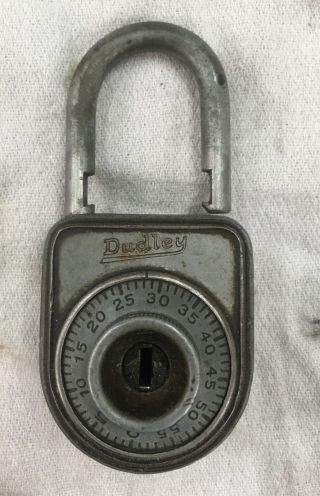 Antique Dudley Combination Padlock Lock School Combination Usa