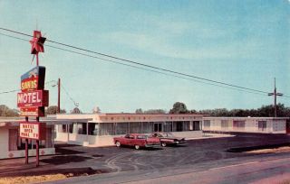 Aurora Missouri Sands Motel Restaurant Street View Vintage Postcard K82322