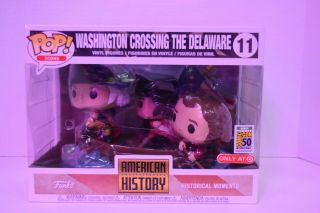 Funko Pop Sdcc 2019 Icons George Washington Crossing The Delaware Exclusive Set