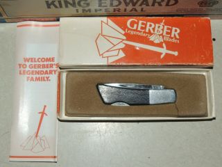 Gerber Silver Knight Pocket Knife 200a Lockback Worthing Enterprises Inc W/ Box