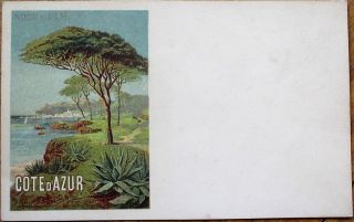 Railroad Poster Art 1902 French Advertising Color Litho Postcard: Cote D 