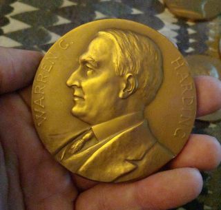 Warren Harding Presidential Commemorative Bronze Medallion,  3 "