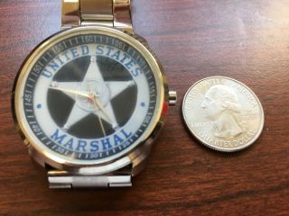 United States US MARSHAL Silver Badge Insignia Men’s WRISTWATCH 4
