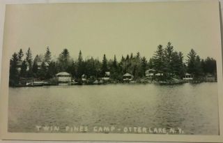 2 Vintage Old Photo Postcards From Twin Pines Camp Otter Lake York Oneida Co