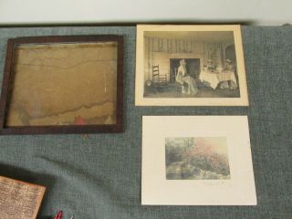 2 Wallace Nutting Hand Colored Photos With 1 Frame As/is