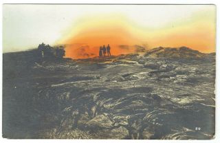 1910 - 1930 Volcano Hand Tinted Real Photo Postcard Rppc