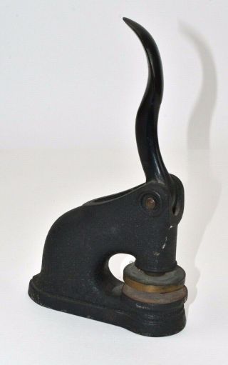Antique Cast Iron Seal Press Vintage Embossing Tool Co Made In Usa