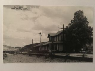 Santa Susana California Sp Station Railroad Depot B&w Real Photo Postcard Rppc