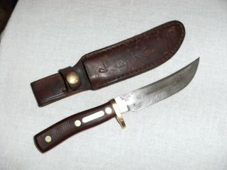 Vintage Knife Schrade Walden Usa 165 Old Timer With Sheath Bowie.  Estate Find