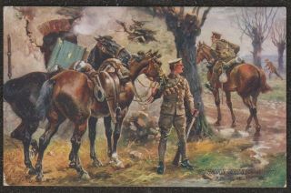 Ww1 Harry Payne Soldier Horse Tucks 8890 Postcard Cavalry 6th Dragoon Guards