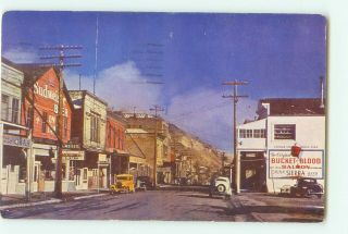 Virginia City,  Nevada Bucket Of Blood Saloon,  Cars,  Street View 1951 Postcard