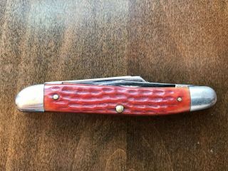 Vintage Case XX 63087 Red Bone Stockman Rare Old Folding Knives 1965 - 69 2