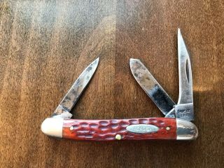 Vintage Case XX 63087 Red Bone Stockman Rare Old Folding Knives 1965 - 69 5