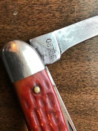 Vintage Case XX 63087 Red Bone Stockman Rare Old Folding Knives 1965 - 69 8