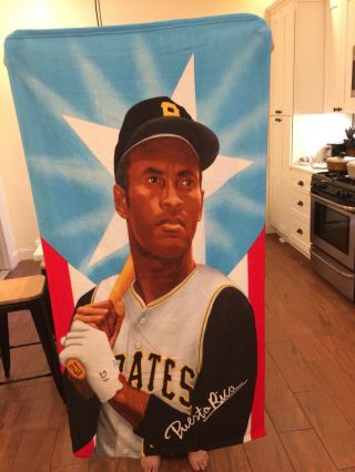 Roberto Clemente Towel “puerto Rico” 58 Inches X 29 1/2 Inches Beach Towel