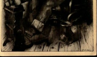 Vintage Lithograph Postcard 1946 Barber Shop Ghost Town Knott ' s Berry Farm CA 3