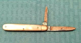 Vintage Miller Bros.  Whittler Pocket Knife Mother Of Pearl Handle Screws Parts