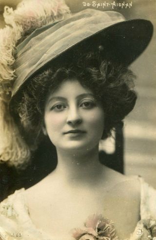 Vintage French Rppc Postcard - Actress Miss De Saint Aignan Tc889