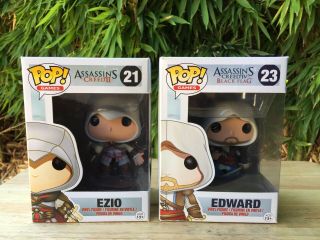 2 Funko POP Games Assassin ' s Creed Black Flag Edward 23,  Ezio 21 Vinyl Figures 2