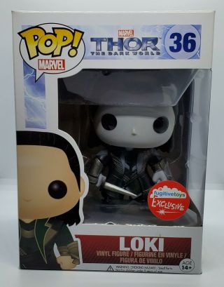 Funko Pop Marvel Thor The Dark World Loki Gray Scale Fugitive Toys Exclusive