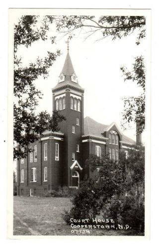 Nd - Cooperstown North Dakota Rppc Postcard Court House Courthouse
