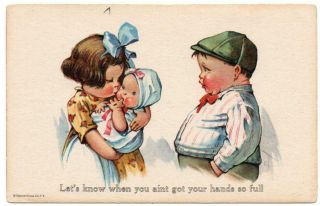 Early Charles Twelvetrees Got Your Hands Full Postcard