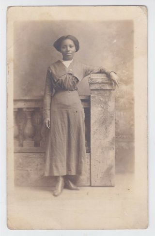 Black Americana Rppc Pretty Woman Studio Photo Circa 1910