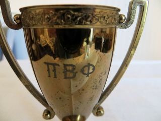 Vintage Small Bronze Loving Cup Pi Beta Phi Sorority c1940 by Dodge Inc Made USA 8