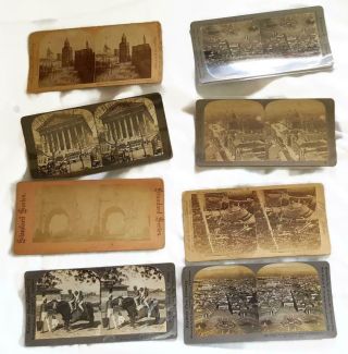 8 Antique Keystone Stereoscope Stereoview Cards - Wisconsin Estate Find