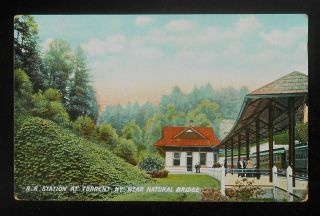 1909 Railroad Station Near Natural Bridge Passenger Train Torrent Ky Wolfe Co Pc