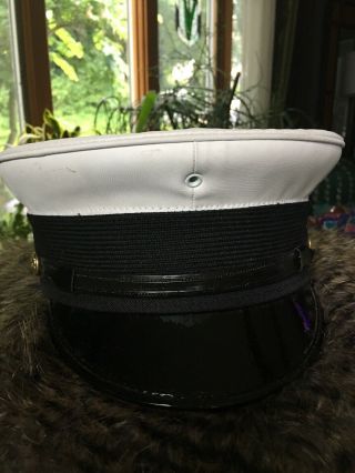 Vintage Fd Fireman White Dress Hat Size 7 1/4 Uniform Nos Usa Union Made